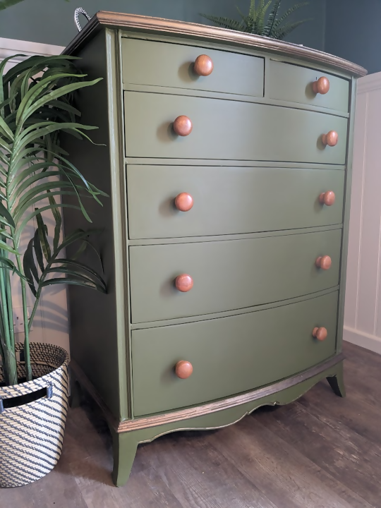 Large vintage curved chest of drawers R25021 5