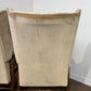 Vintage Pair Of Oak Framed Wing Back Armchairs