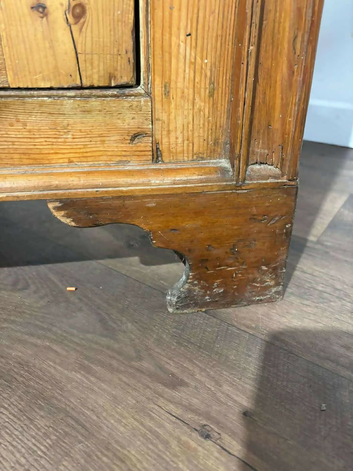 Victorian Stripped Pine Floor Standing Corner Cupboard c.1880