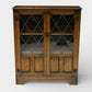 Vintage Display Bookcase With 2 Shelves Leaded Glass Doors FREE UK Delivery*. SBR11047/1410E