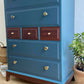 Stag Minstrel Chest of 7 Drawers upcycled in two tones Midcentury Modern