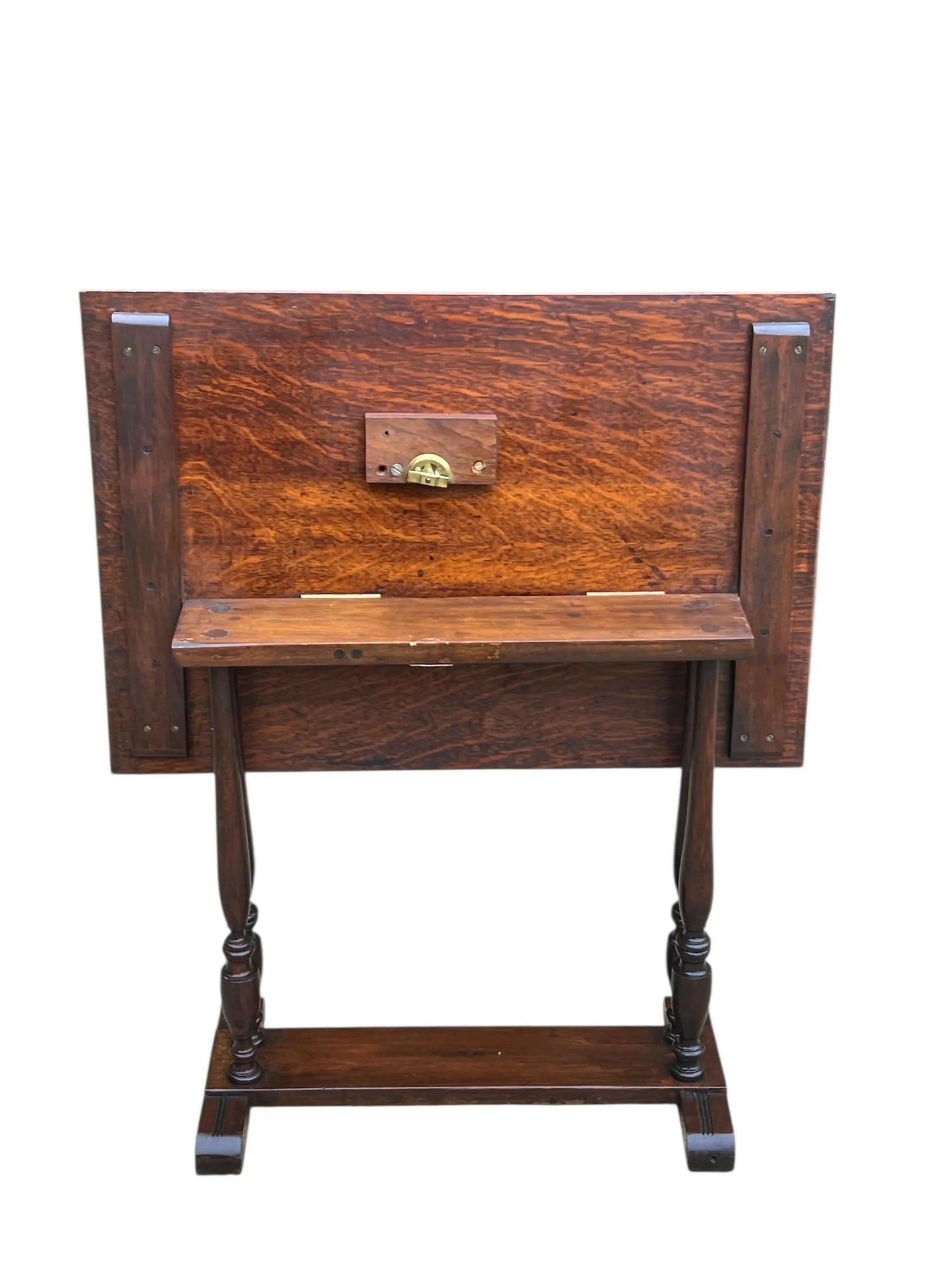 Antique Oak flip top side table