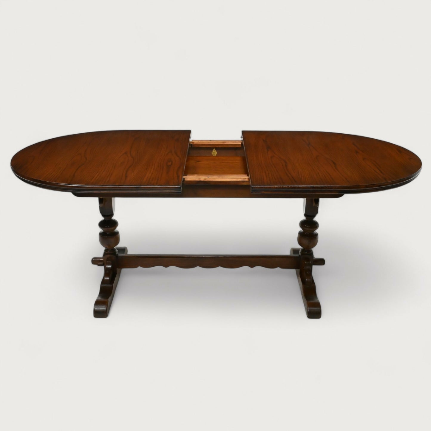 Old Charm Dining Table Tudor Brown Finish Extended Seats 6/8 FREE Delivery*