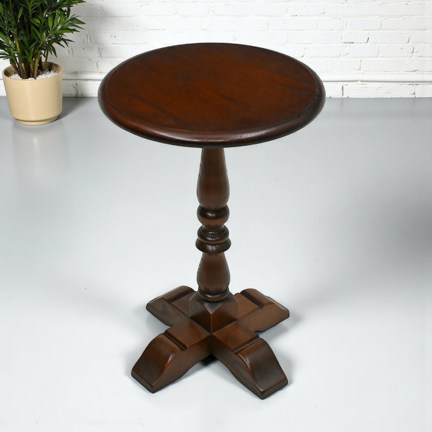 Old Charm Wine/Occasional Table Pedestal Tudor Brown Model 2217 FREE Delivery*. SBR10688/1007E