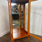 Reproduction Yew Wood Glazed Display Cabinet with Key