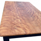 Bespoke Country Farmhouse 6-Seater Dining Table with Solid Curly Maple Top and Deep Blue Turned Legs
