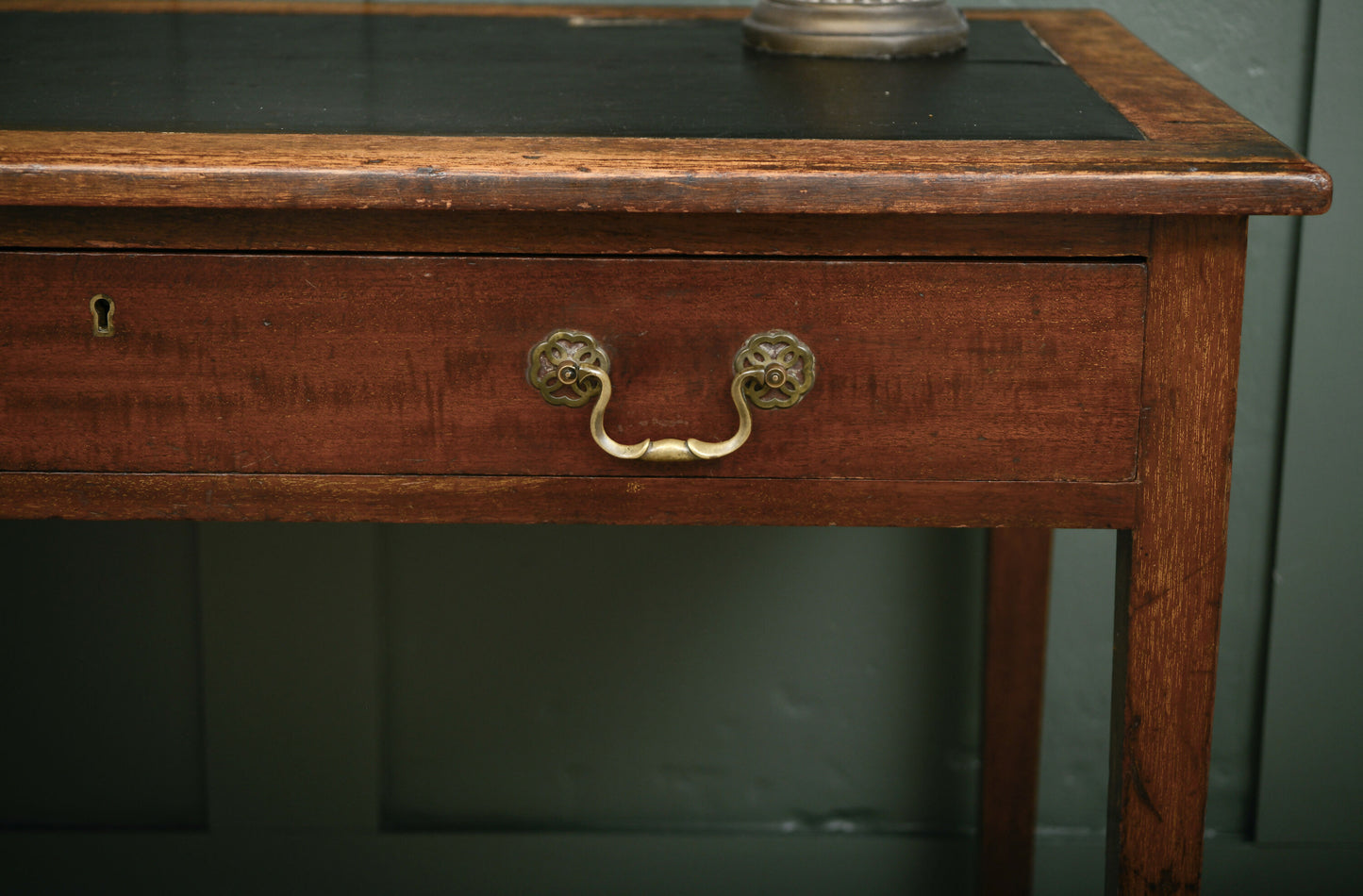 Antique Mahogany Writing Table Desk with Leather Top