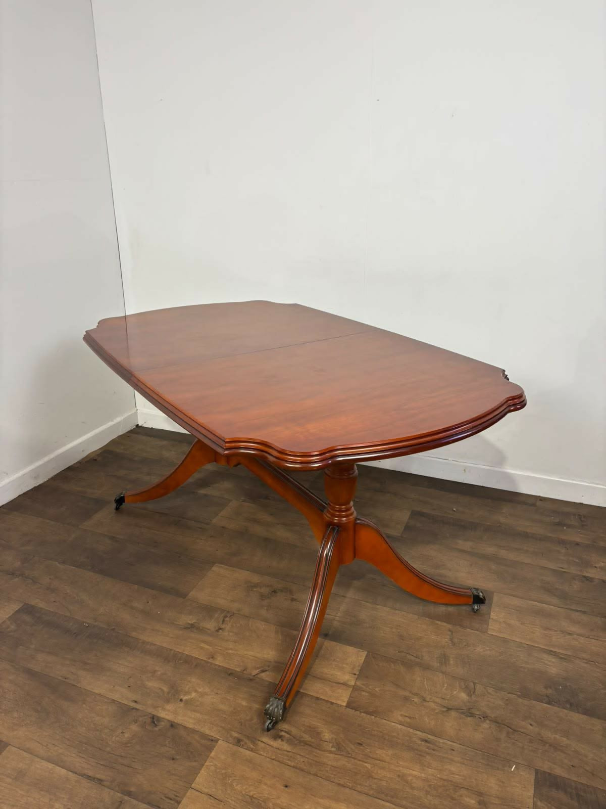 Reproduction Yew Regency Style Extending Dining Table