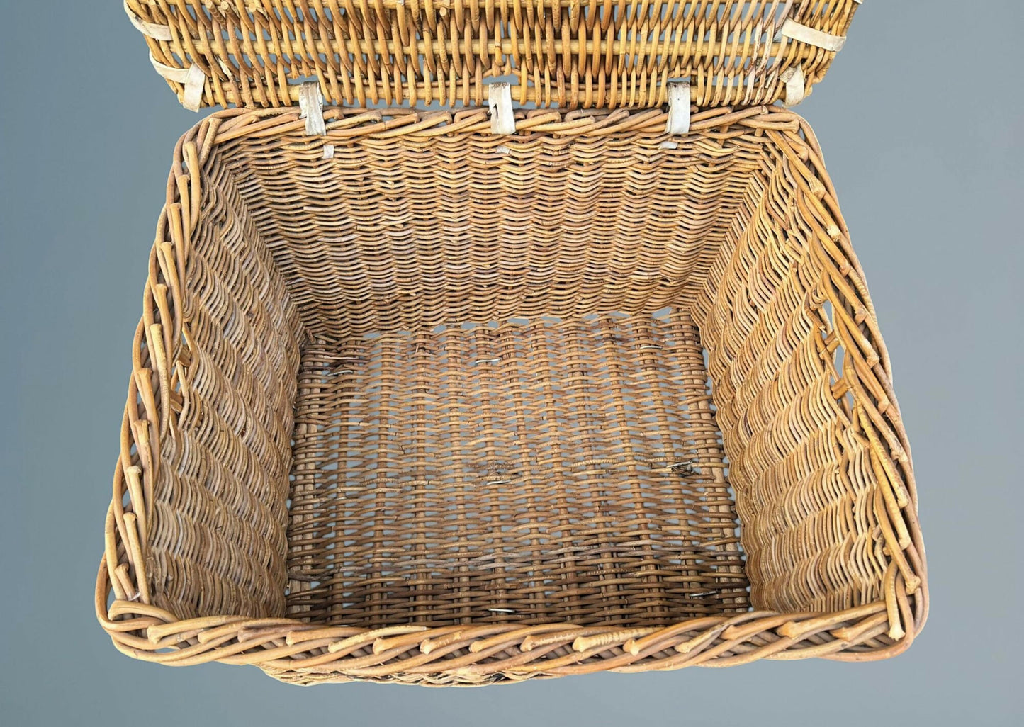 Large Antique Log Basket /Wicker Basket