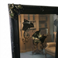 Large Decorative Baroque Style Bevelled Mirror In Gold & Black Frame