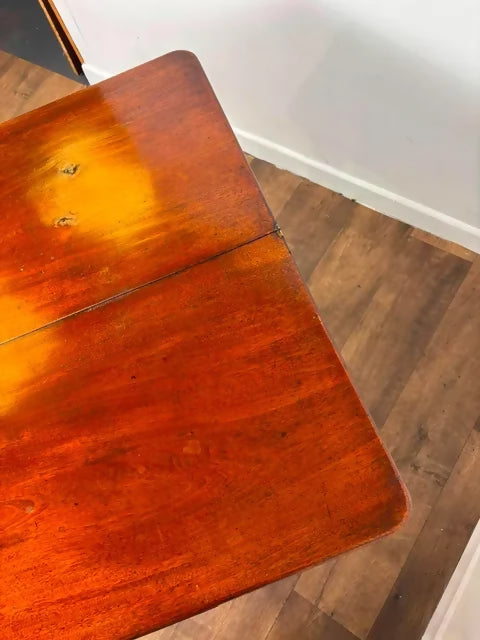 Victorian Crossbanded Mahogany Fold Over Tea Table