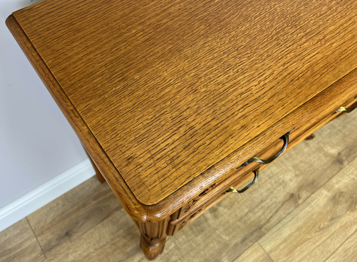 Chest of Drawers Vintage French Louis Oak 2 Drawers Carved Cabinet LOT 6232