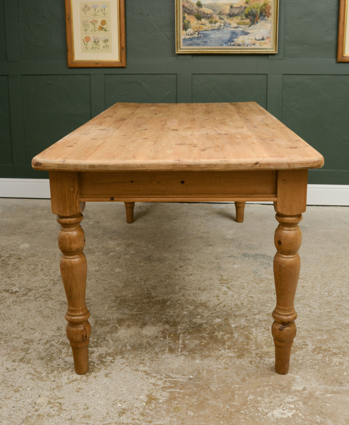 6.5 FT Pine Farmhouse Dining Table - Seats 8