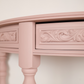 Blush Pink Demi Lune Console Table | Vintage Upcycled Half Moon Hallway Table