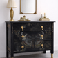Vintage chest of drawers in dark green and black