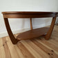 Mid Century Teak Coffee Table Nathan Oval Sunburst Top