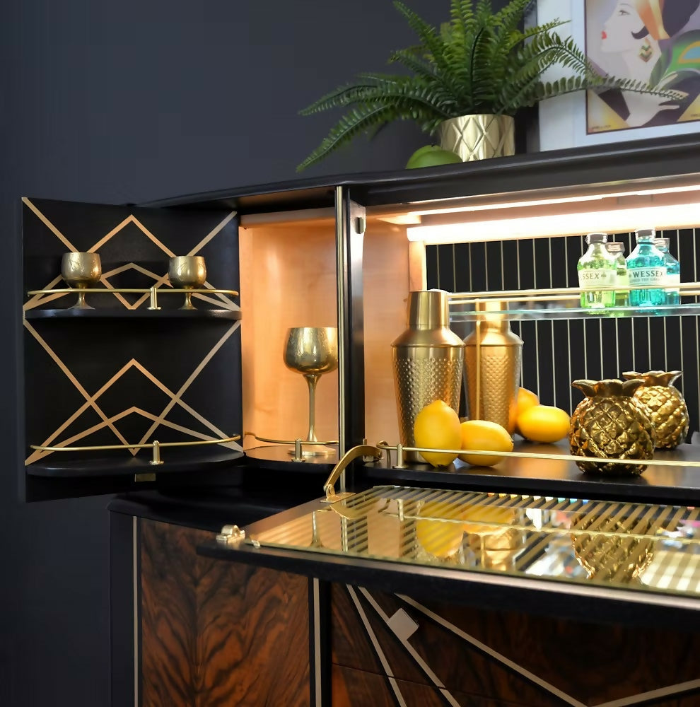 "The Washington", Art Deco Drinks Sideboard, BeautilityDrinks Cabinet, Cocktail
