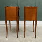 Vintage Pair French Bedside Tables - by Jean Laick - Cherry Wood