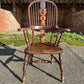 Antique Early 19th Century English Oak And Elm Broad Arm Windsor Chair