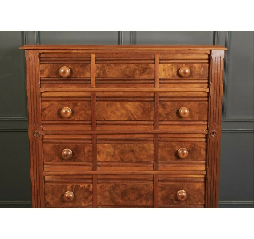 Late Victorian Walnut Tallboy Chest Of Drawers
