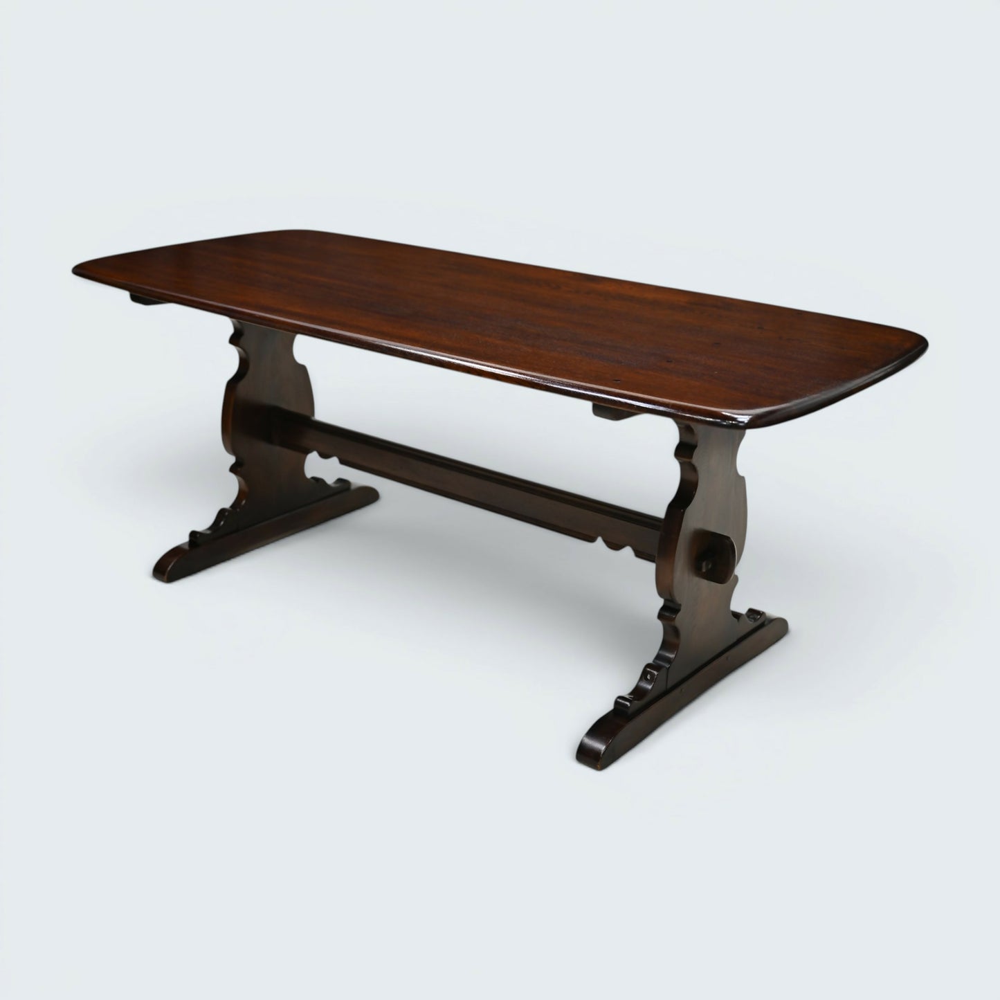 Ercol Elm Dining Table Plank Top Retro Traditional Dark Finish *FREE UK Delivery