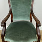 Armchair Antique French Style Walnut Upholstered Seat Carved Chair LOT 6286