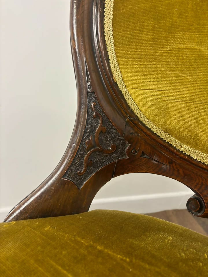 Victorian Spoon Back Upholstered Nursing Chair