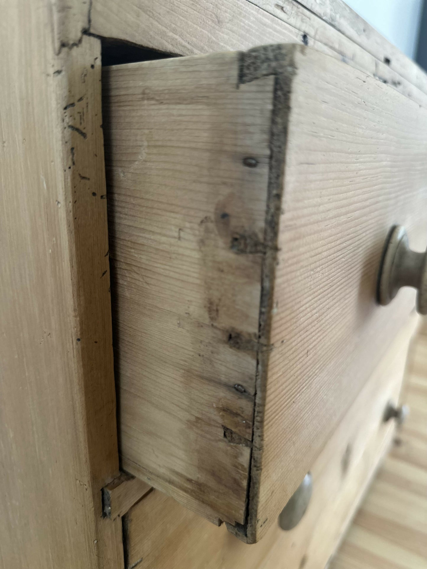 Antique Victorian Pine Chest of Drawers Rustic Stripped Pine