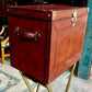 Vintage Style Leather Campaign Portable Drinks Picnic Bar On Stand incl Extras