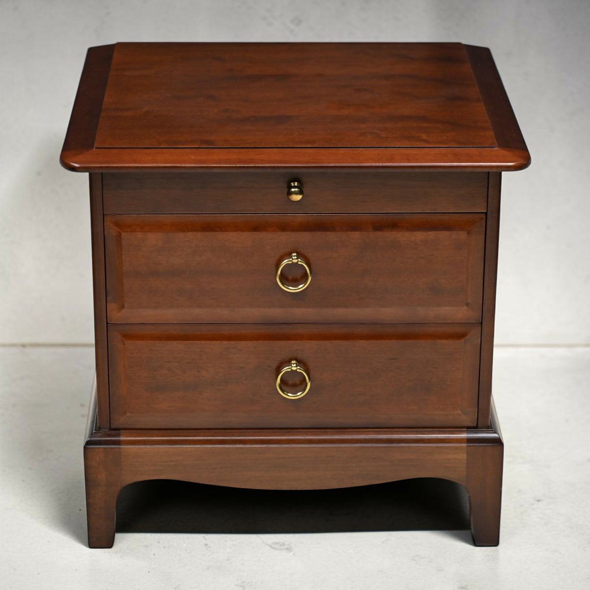 Stag Minstrel Bedside Cabinet 2 Drawers Pull Out Tray VGC FREE UK Delivery