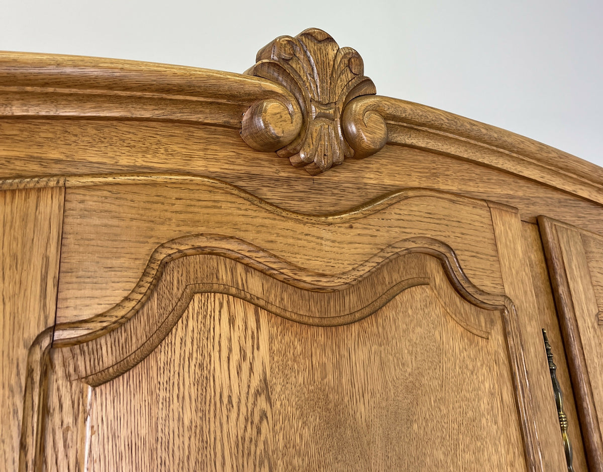Wardrobe Vintage French Louis XVI Style Oak Five Door Carved Armoire LOT 6519
