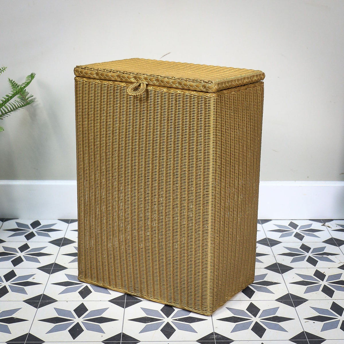 Lloyd Loom Lusty Linen Laundry Bin Basket in Gold