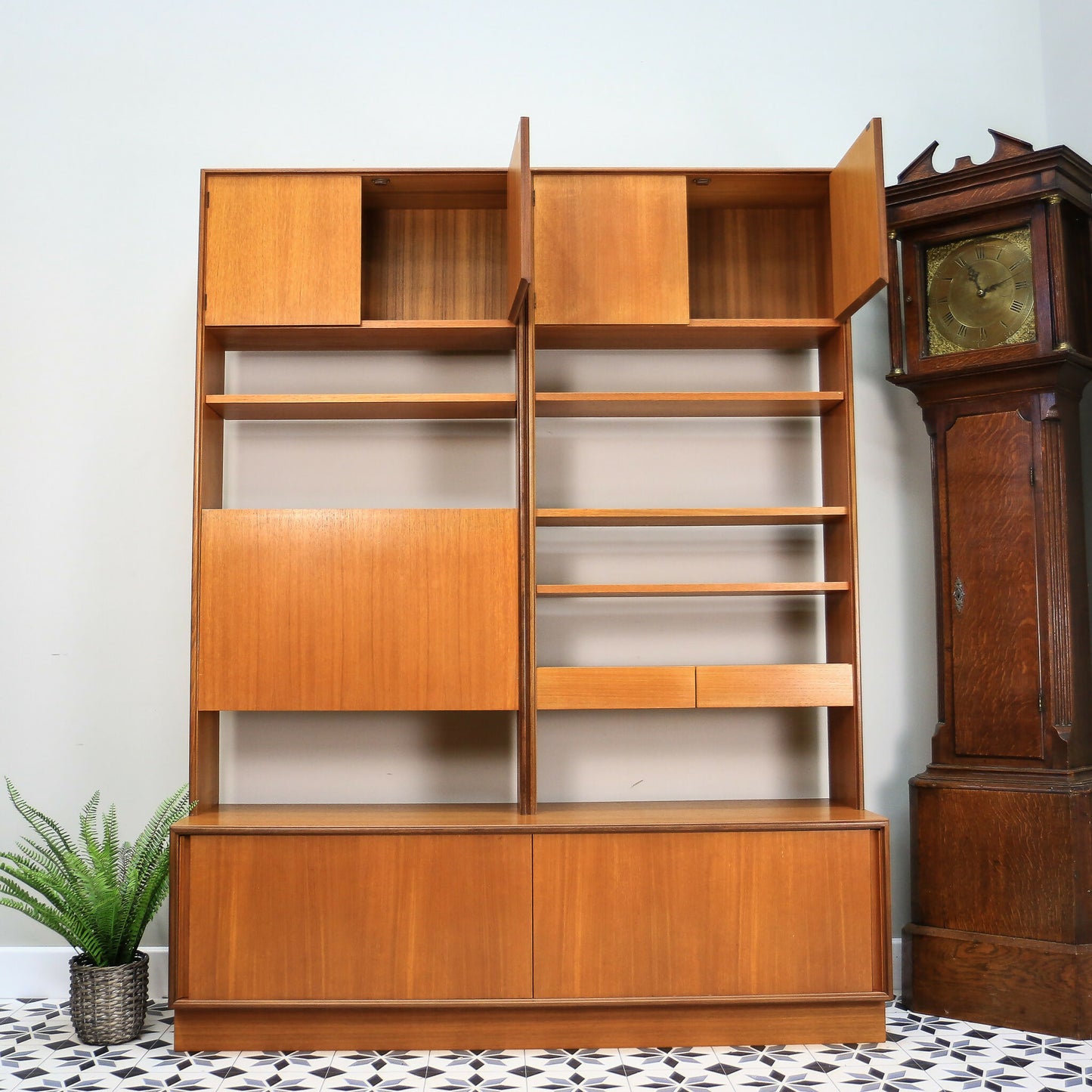 G Plan Form Five Teak Wall Unit Display Cabinet Retro Vintage Drinks Cabinet