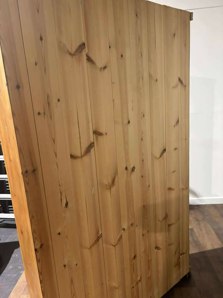 Large Contemporary Stripped Pine Open Bookcase