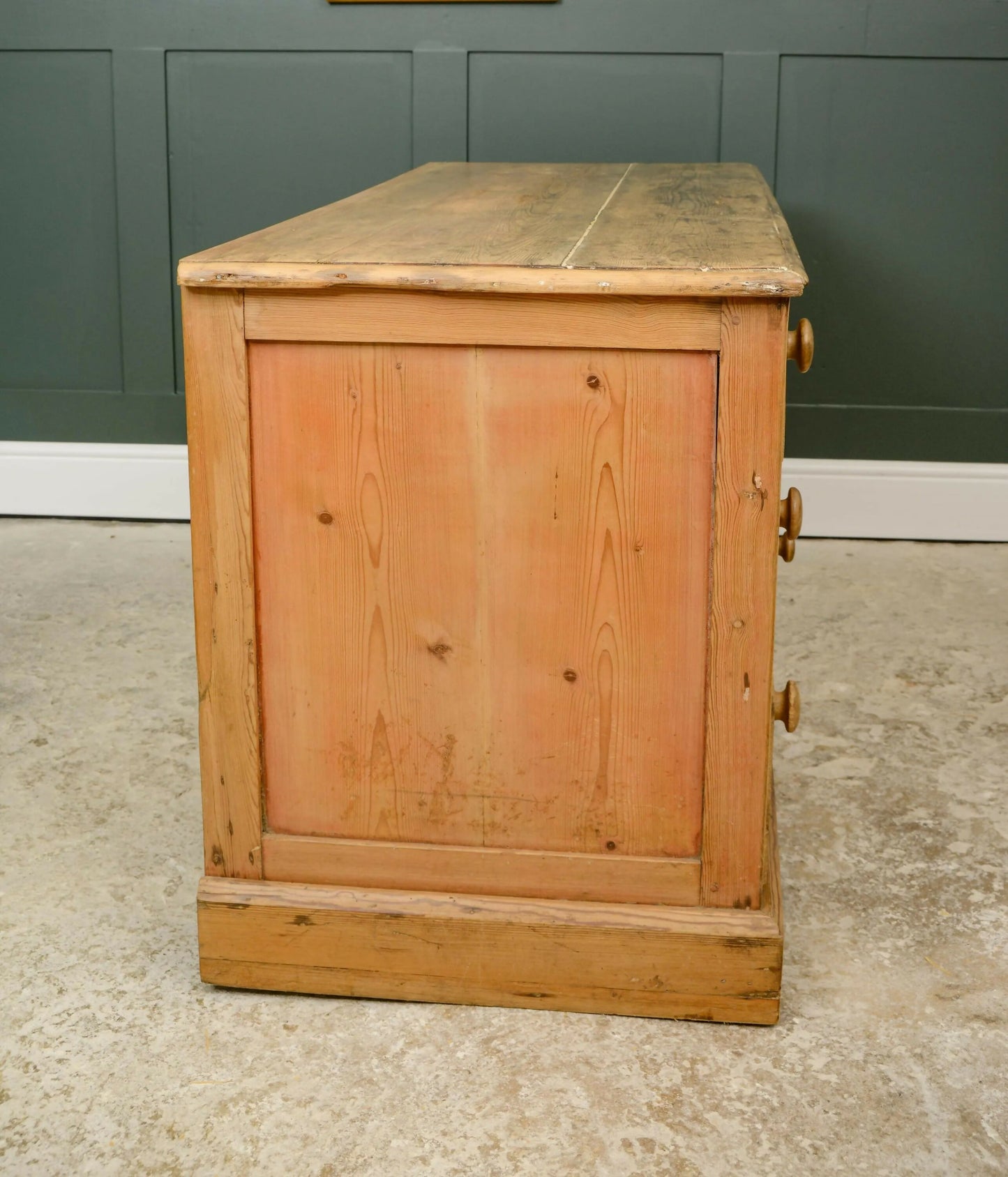 Victorian Pine Sideboard with Cupboard and Drawers