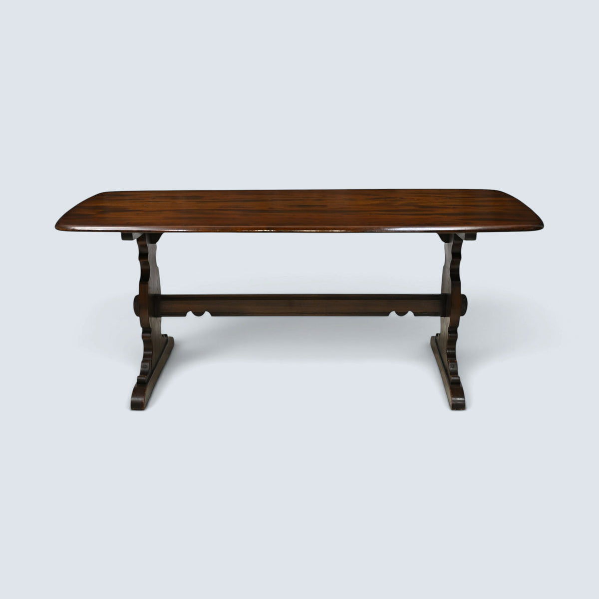 Ercol Plank Top Dining Table Solid Elm #419 Dark Finish Seat 8 FREE UK Delivery