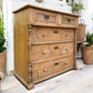 Large Rustic Antique Solid Pine European Style Chest Of Drawers