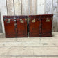 Antique Chestnut Leather Designer Belting Trunks