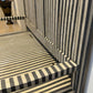a stunning hand painted and decoupaged mahogany hall bench with storage