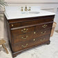 Width 102cm - Oak Vintage Bathroom Vanity Unit