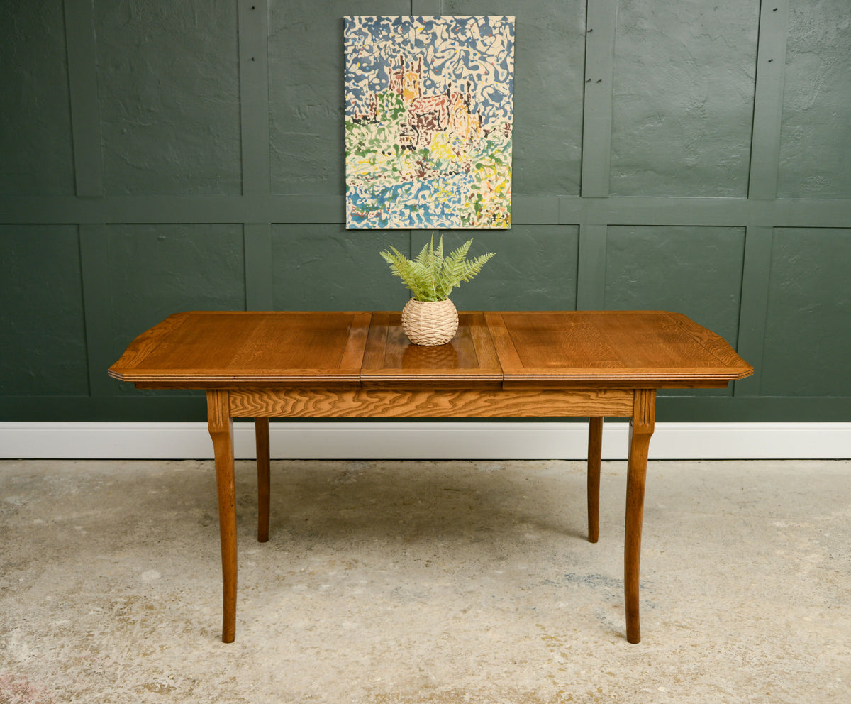 Mid Century Oak Extending Dining Table by Strongbow Furniture