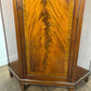 Edwardian Flame Mahogany Inlaid Freestanding Corner Cabinet