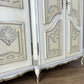 Wardrobe Vintage French Shabby Chic Five Door Carved Armoire Cabinet LOT 6121