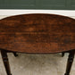 Antique Oak Oval Breakfast Dining Table on Castors - Kitchen Table