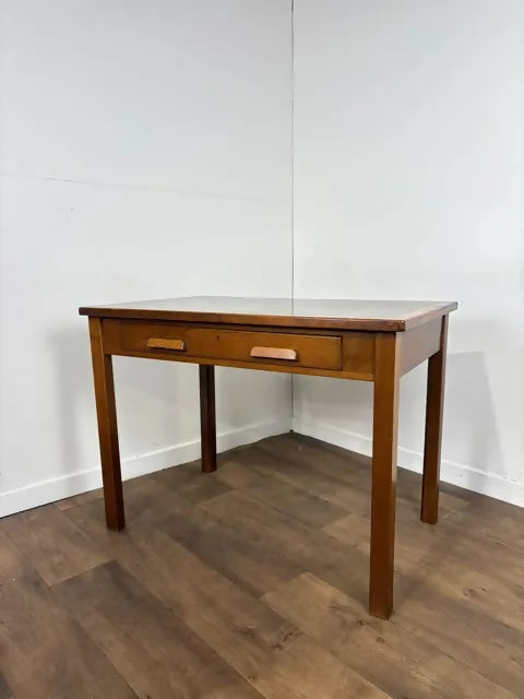 Vintage Oak Writing Table With Drawer