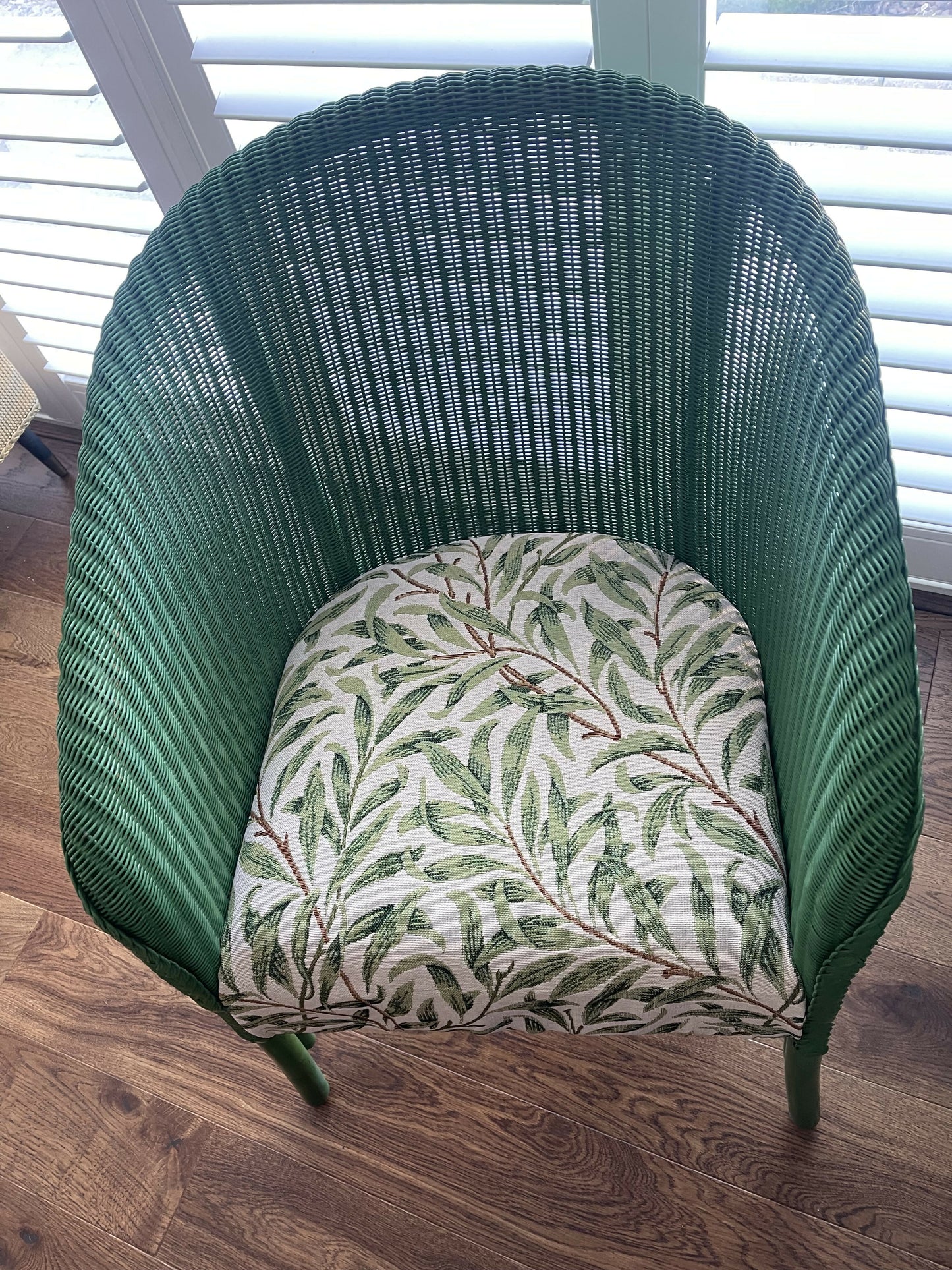 Lush Lusty Lloyd loom 1957 repainted and reupholstered occasional chair