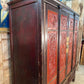 Antique Chinese Marriage Wardrobe Cabinet Triple Cupboard, C 1860