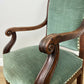 Armchair Antique French Style Walnut Upholstered Seat Carved Chair LOT 6286