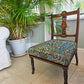 Antique, Mahogany framed Bedroom, Accent Chair on Original Castors. Covered in William Morris Fabric.