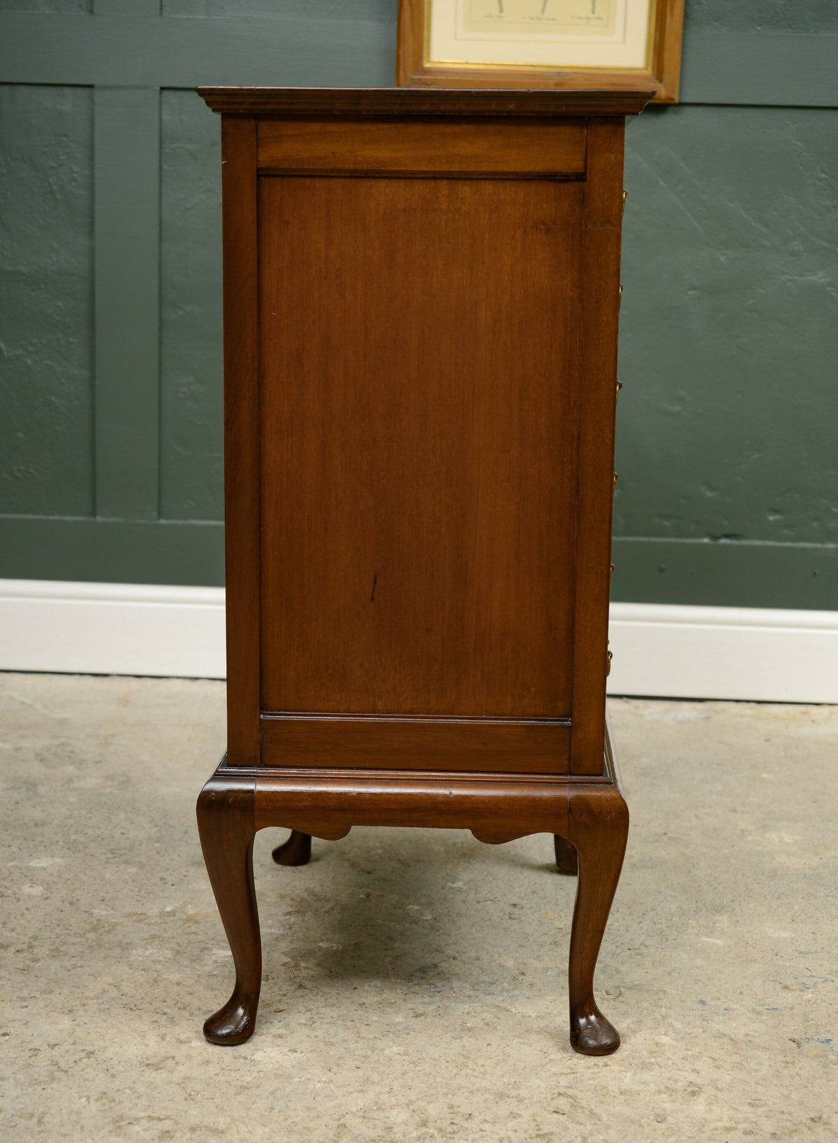 Mahogany Sheet Music Cabinet with Drop Down Front Drawers